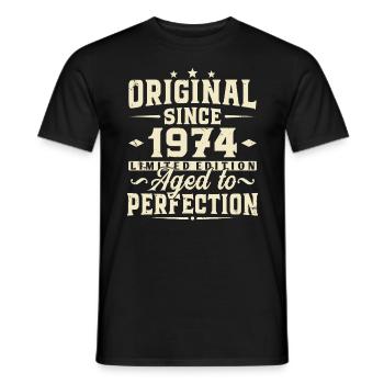 Original depuis 1974 Vintage cadeau d’anniversaire - T-shirt homme - noir - Devant - AI Model Male 178 light (178cm)
