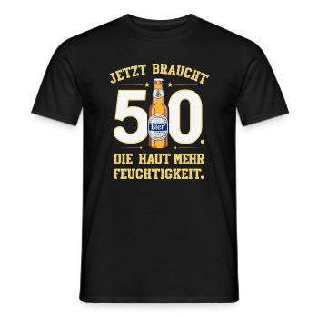 Bier Humor zum 50. Geburtstag - Männer T-Shirt - Schwarz - Vorne - AI Model Male 178 light (178cm)