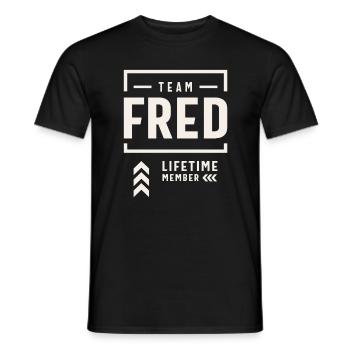 Team Fred Lifetime Member Funny Name Fred - Men's T-Shirt - black - Front - AI Model Male 178 light (178cm)