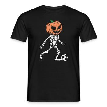 Skeleton Soccer Player - Sports Vibe Halloween - Men's T-Shirt - black - Front - AI Model Male 178 light (178cm)