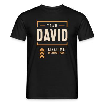 Team David Lifetime Member Funny Name David - Men's T-Shirt - black - Front - AI Model Male 178 light (178cm)