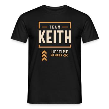 Team Keith Lifetime Member Funny Name Keith - Men's T-Shirt - black - Front - AI Model Male 178 light (178cm)