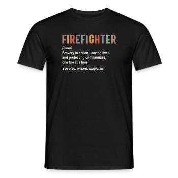 Firefighter - Men's T-Shirt - black - Front - AI Model Male 178 light (178cm)