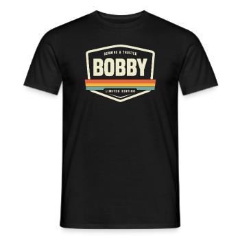 Bobby Echter und vertrauenswürdiger lustiger Name Bobby - Männer T-Shirt - Schwarz - Vorne - AI Model Male 178 light (178cm)
