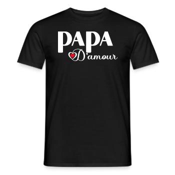 Papa D'amour Message Pour Mon Père - T-shirt homme - noir - Devant - AI Model Male 178 light (178cm)