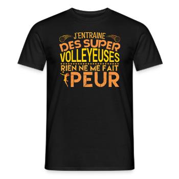 Volleyball coach Entraineur coach Volleyball - T-shirt homme - noir - Devant - AI Model Male 178 light (178cm)