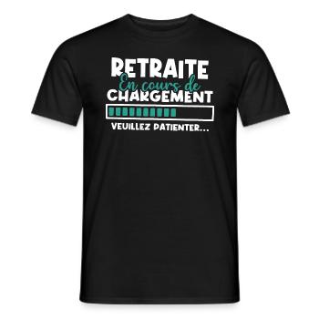 Retraite en cours de chargement - T-shirt homme - noir - Devant - AI Model Male 178 light (178cm)