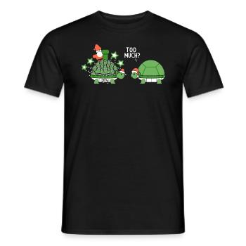 Turtle Christmas Funny Graphic - Men's T-Shirt - black - Front - AI Model Male 178 light (178cm)