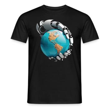 Roboter übernehmen die Welt - Männer T-Shirt - Schwarz - Vorne - AI Model Male 178 light (178cm)