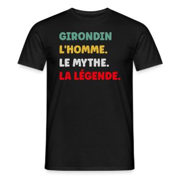 girondin - T-shirt homme - noir - Devant - AI Model Male 178 light (178cm)