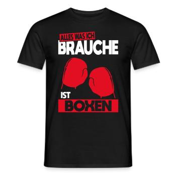 Alles was ich brauche ist Boxen - Geschenkidee - Männer T-Shirt - Schwarz - Vorne - AI Model Male 178 light (178cm)