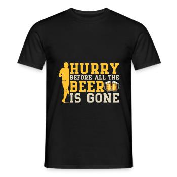 Courir Hurry Before All Beer Is Gone Marathon - T-shirt homme - noir - Devant - AI Model Male 178 light (178cm)