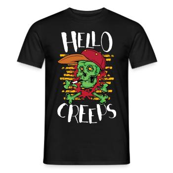 Bonjour Creeps - T-shirt homme - noir - Devant - AI Model Male 178 light (178cm)
