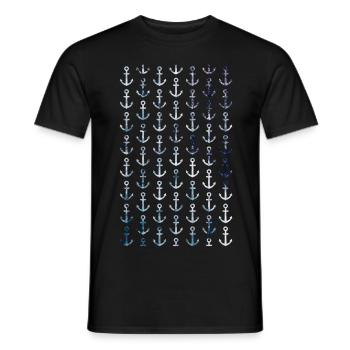 Maritime anchor pattern in vintage style - Men's T-Shirt - black - Front - AI Model Male 178 light (178cm)