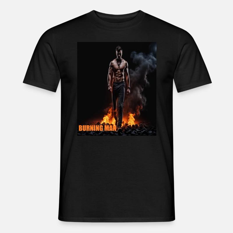 Burning Man3 - Männer T-Shirt - Schwarz