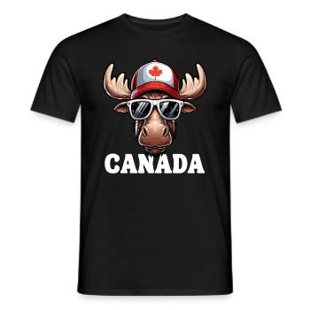 Kanada Elch Ahornblatt Sonnenbrille Kappe Lustig - Männer T-Shirt - Schwarz - Vorne - AI Model Male 178 light (178cm)
