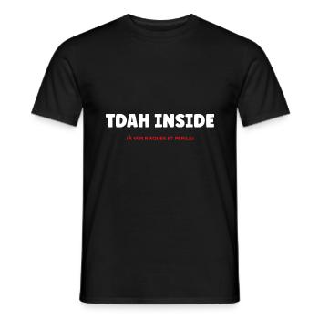 TDAH - T-shirt homme - noir - Devant - AI Model Male 178 light (178cm)