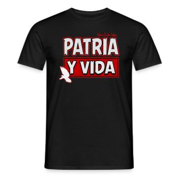 Free Cuba, Patria Y Vida, Cuban Revolution, Cuba - Men's T-Shirt - black - Front - AI Model Male 178 light (178cm)