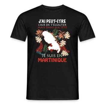 Martinique L'Ile Merveilleuse Cadeau Martiniquaise - T-shirt homme - noir - Devant - AI Model Male 178 light (178cm)