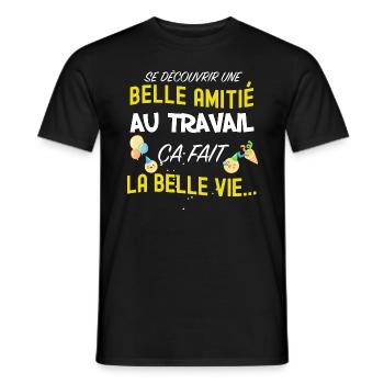 Collègue amitié Au travail Cadeau Entreprise - T-shirt homme - noir - Devant - AI Model Male 178 light (178cm)