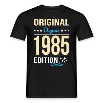 40 Jahre Jubiläum - Original seit 1985 - Männer T-Shirt - Schwarz - Vorne - AI Model Male 178 light (178cm)