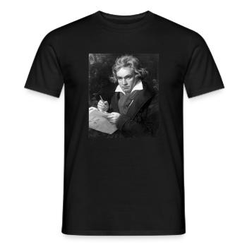 Beethoven gift, classical music vintage piano - Men's T-Shirt - black - Front - AI Model Male 178 light (178cm)