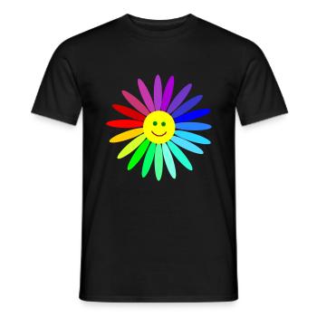laughing rainbow flower - Men's T-Shirt - black - Front - AI Model Male 178 light (178cm)