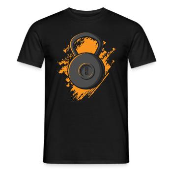 Kettlebell gift, fitness sport gym dumbbell - Men's T-Shirt - black - Front - AI Model Male 178 light (178cm)
