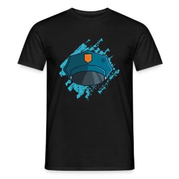 Polizei Mütze, geschenk polizist uniform kleidung - Männer T-Shirt - Schwarz - Vorne - AI Model Male 178 light (178cm)