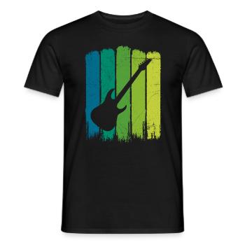E-Gitarre Silhouette, gitarrist rock metal musik - Männer T-Shirt - Schwarz - Vorne - AI Model Male 178 light (178cm)