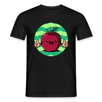 cute apple, fruit fruit vitamins - Men's T-Shirt - black - Front - AI Model Male 178 light (178cm)
