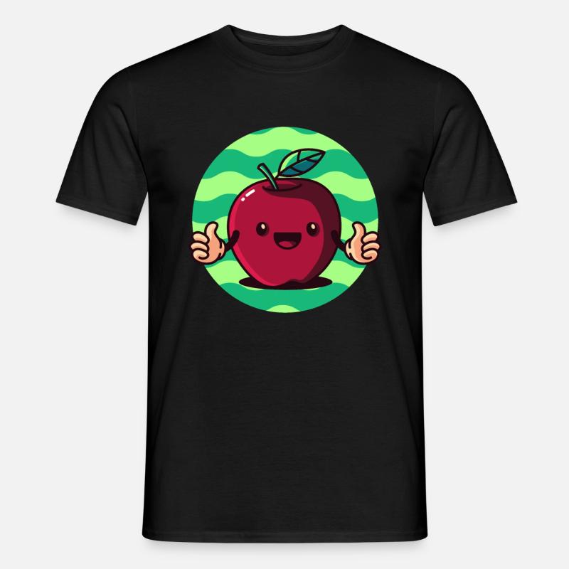 cute apple, fruit fruit vitamins - Men's T-Shirt - black