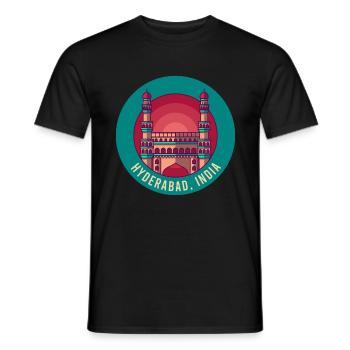 Hyderabad, Inde cadeau de voyage charminar - T-shirt homme - noir - Devant - AI Model Male 178 light (178cm)