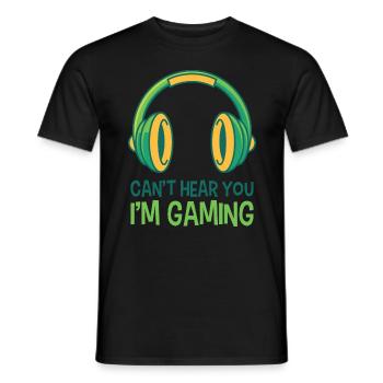 Gaming Headset, geschenk gaming videospiel nerd - Männer T-Shirt - Schwarz - Vorne - AI Model Male 178 light (178cm)