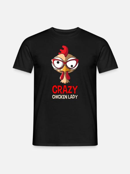 Crazy Chicken Lady, podarunkowy kurczak z drobiu - Mænd T-shirt - sort