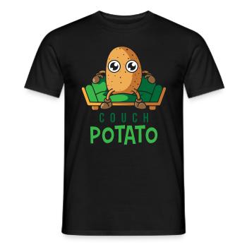 Couch Potato, gift lazy potato chill - Men's T-Shirt - black - Front - AI Model Male 178 light (178cm)