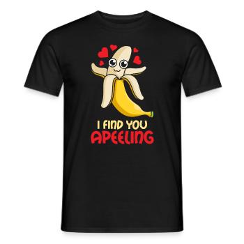 Banana love, in love apeeling valentine's day - Men's T-Shirt - black - Front - AI Model Male 178 light (178cm)