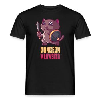 Dungeon Meowster, cat rpg game gift - Men's T-Shirt - black - Front - AI Model Male 178 light (178cm)