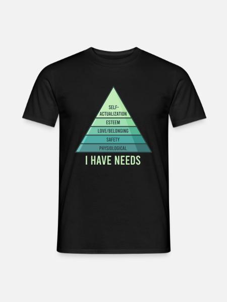 Needs pyramid, maslow social psychology - Men's T-Shirt - black