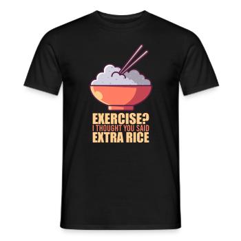 Exercice, riz mange de la cuisine asiatique - T-shirt homme - noir - Devant - AI Model Male 178 light (178cm)