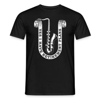 Retraite de saxophone, cadeau de musique de jazz pour retraité - T-shirt homme - noir - Devant - AI Model Male 178 light (178cm)