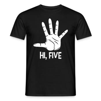 Hi Five, high five hand geste 5 fünf geschenk - Männer T-Shirt - Schwarz - Vorne - AI Model Male 178 light (178cm)