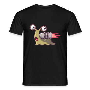 Rocket-powered snail - Men's T-Shirt - black - Front - AI Model Male 178 light (178cm)