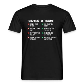Girlfriend vs. Trading - Men's T-Shirt - black - Front - AI Model Male 178 light (178cm)