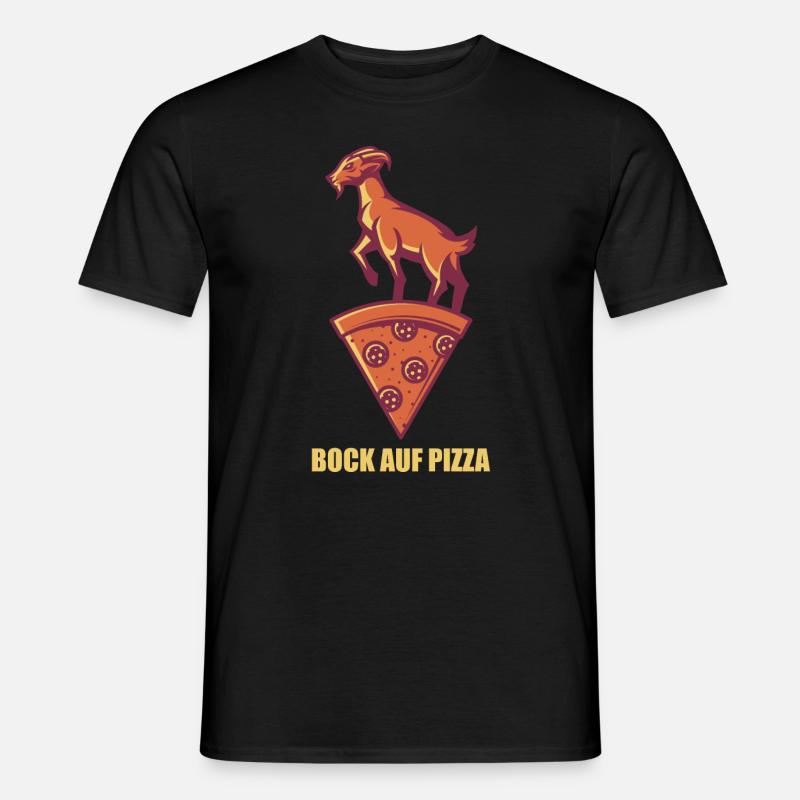 Bock auf Pizza - Männer T-Shirt - Schwarz