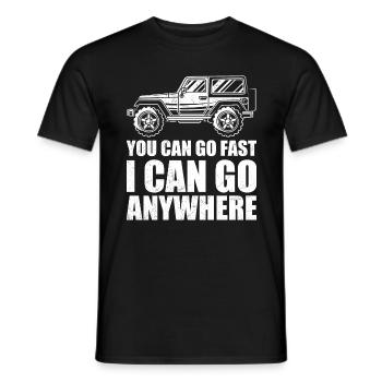 I Can Go Anywhere, véhicule tout-terrain 4x4 - T-shirt homme - noir - Devant - AI Model Male 178 light (178cm)
