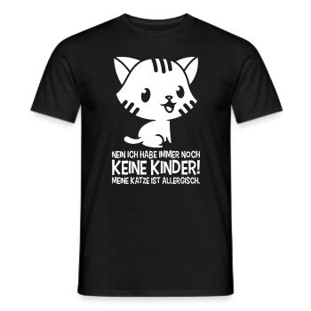 Keine Kinder - Katze ist allergisch - Männer T-Shirt - Schwarz - Vorne - AI Model Male 178 light (178cm)