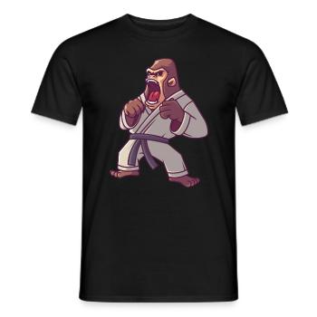 Judo Gorilla, jiu jitsu karate kampfsport - Männer T-Shirt - Schwarz - Vorne - AI Model Male 178 light (178cm)
