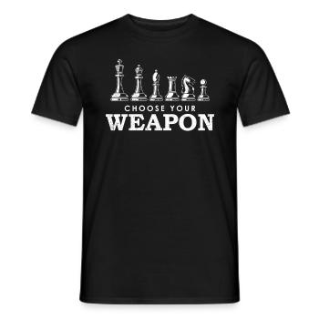 Choisissez votre arme, cadeau joueur d'échecs - T-shirt homme - noir - Devant - AI Model Male 178 light (178cm)