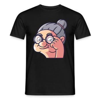 Grand-mère montre un oiseau - T-shirt homme - noir - Devant - AI Model Male 178 light (178cm)